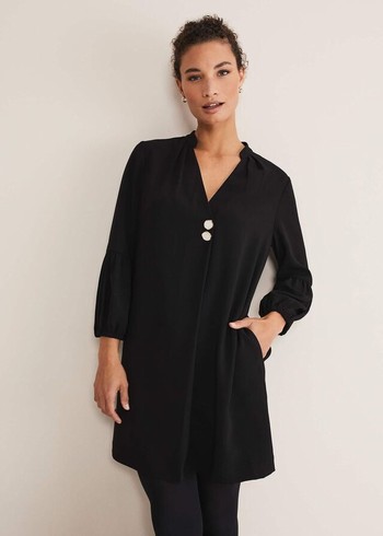 Phase Eight Charlotte Tunic Dress Black Australia | EC1876249